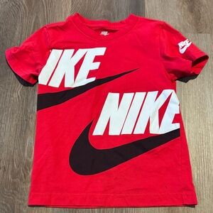 Nike Kids Red and White Logo T-Shirt